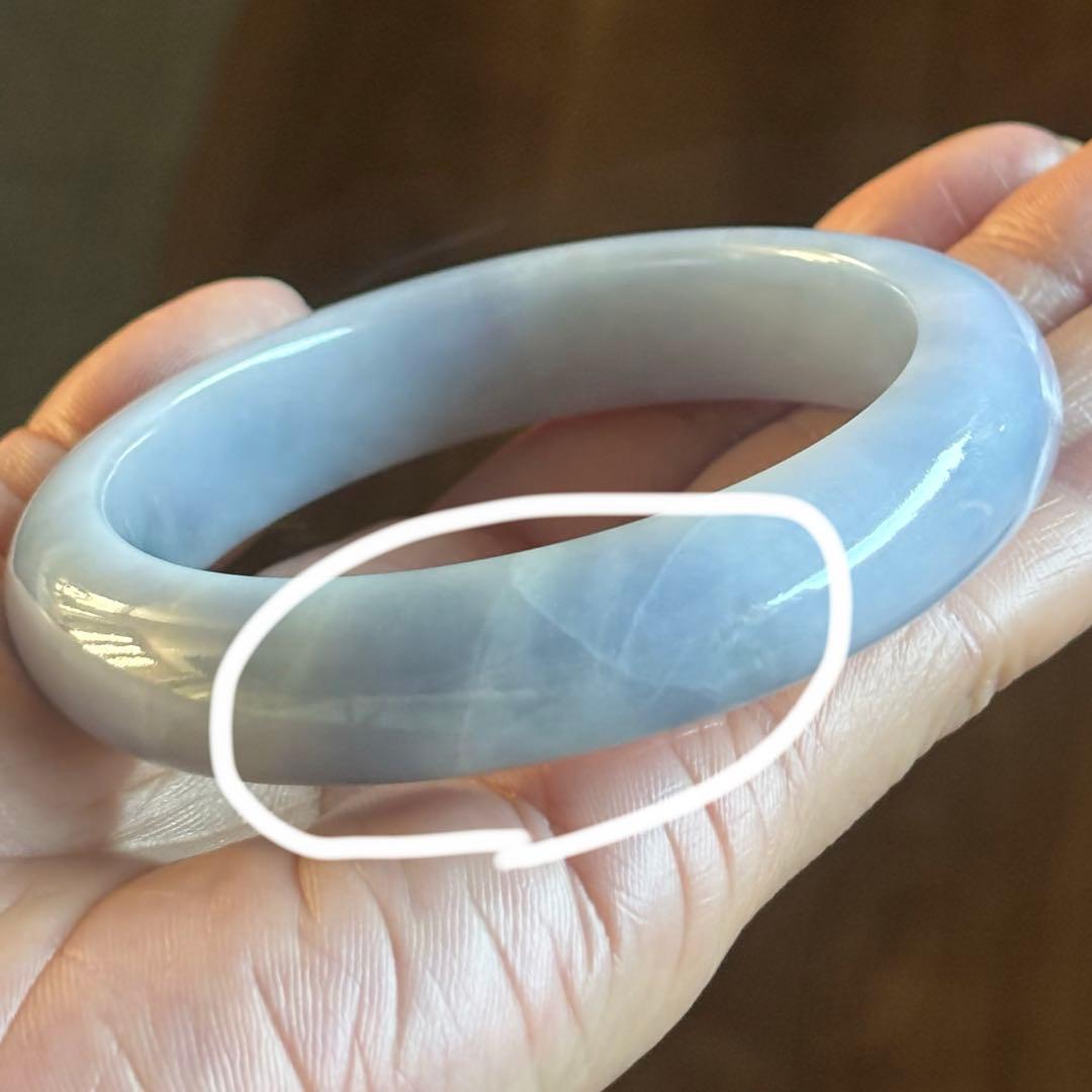 Alicia-shiva　ミャンマー産天然本翡翠A貨糯氷種紫色 バングル