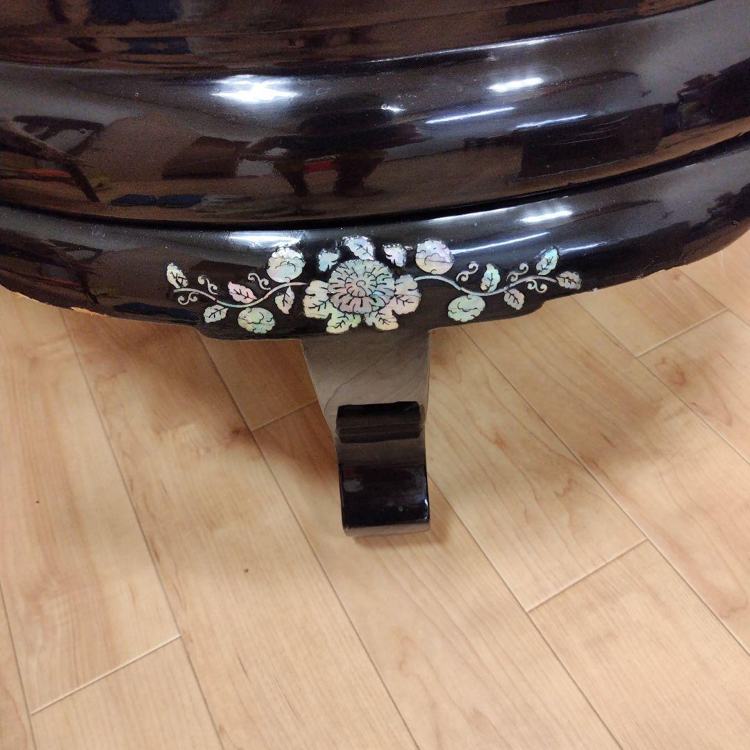 螺鈿テーブル　ローテーブル　座卓　円卓螺鈿　ラデン　高級　李朝家具