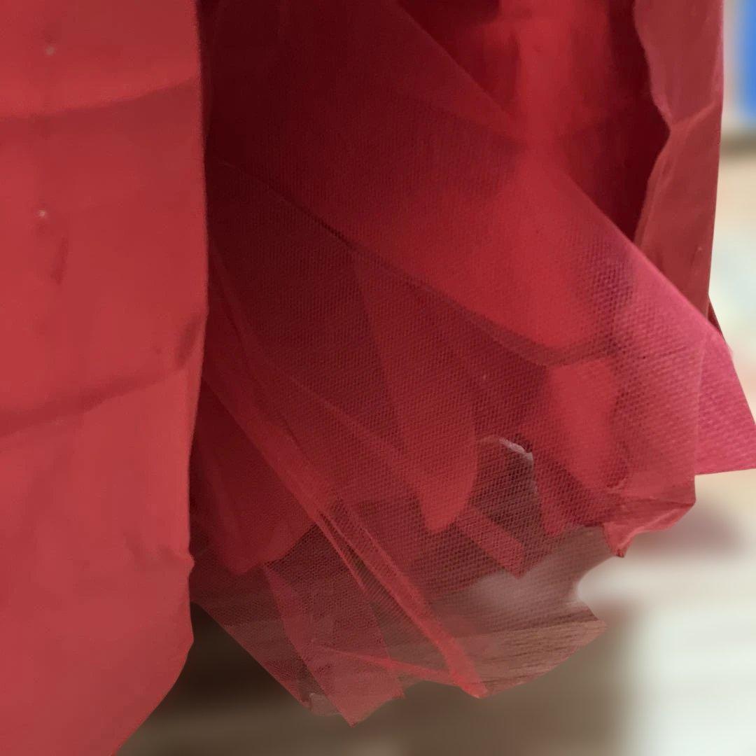 コサージュ付き真紅ロングドレス AIMER