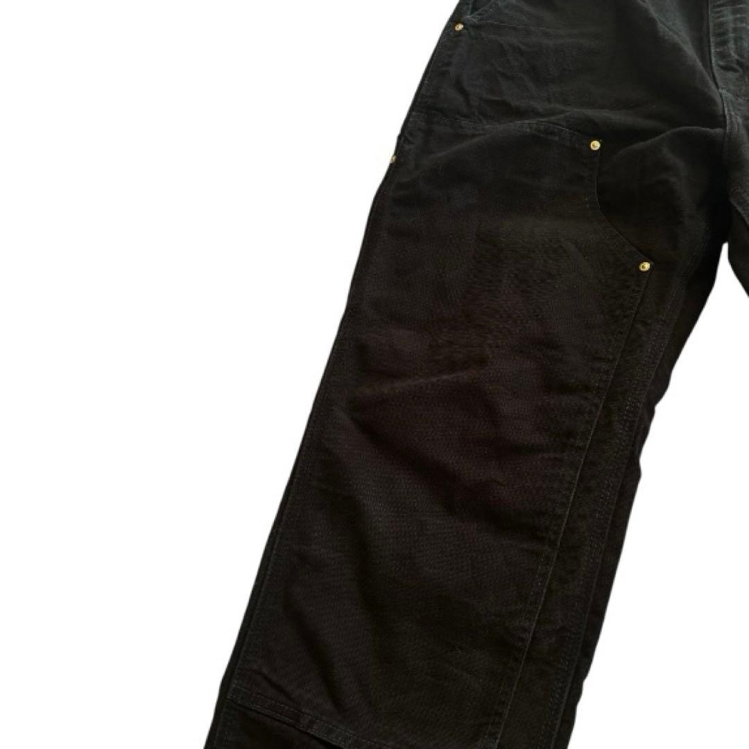 美品 00s 90s usa製 カーハート ダブルニー ブラック 34×30 黒