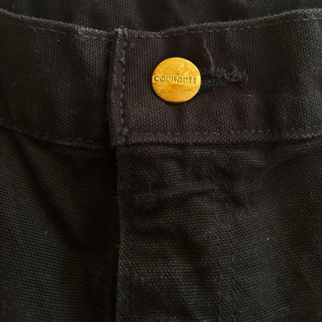 美品 00s 90s usa製 カーハート ダブルニー ブラック 34×30 黒