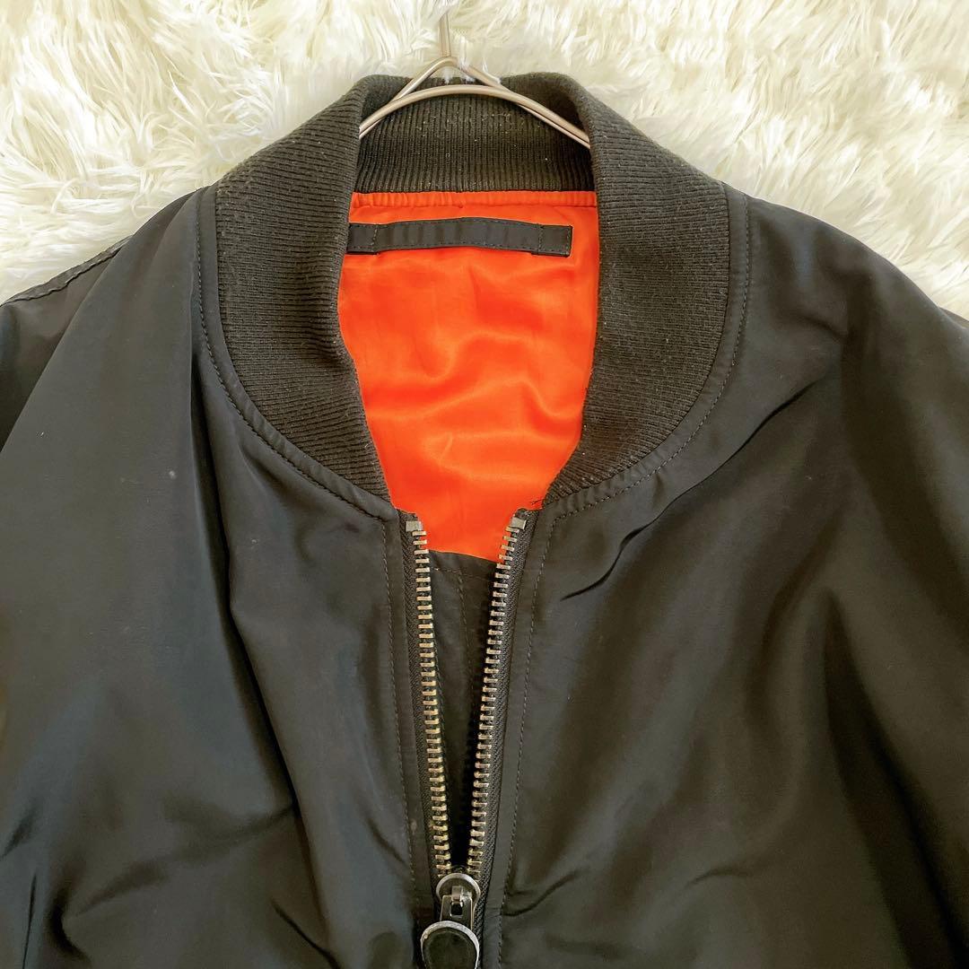 XLサイズ✨AVIREX MA-1 フライトジャケット 背面ビッグロゴ ブラック