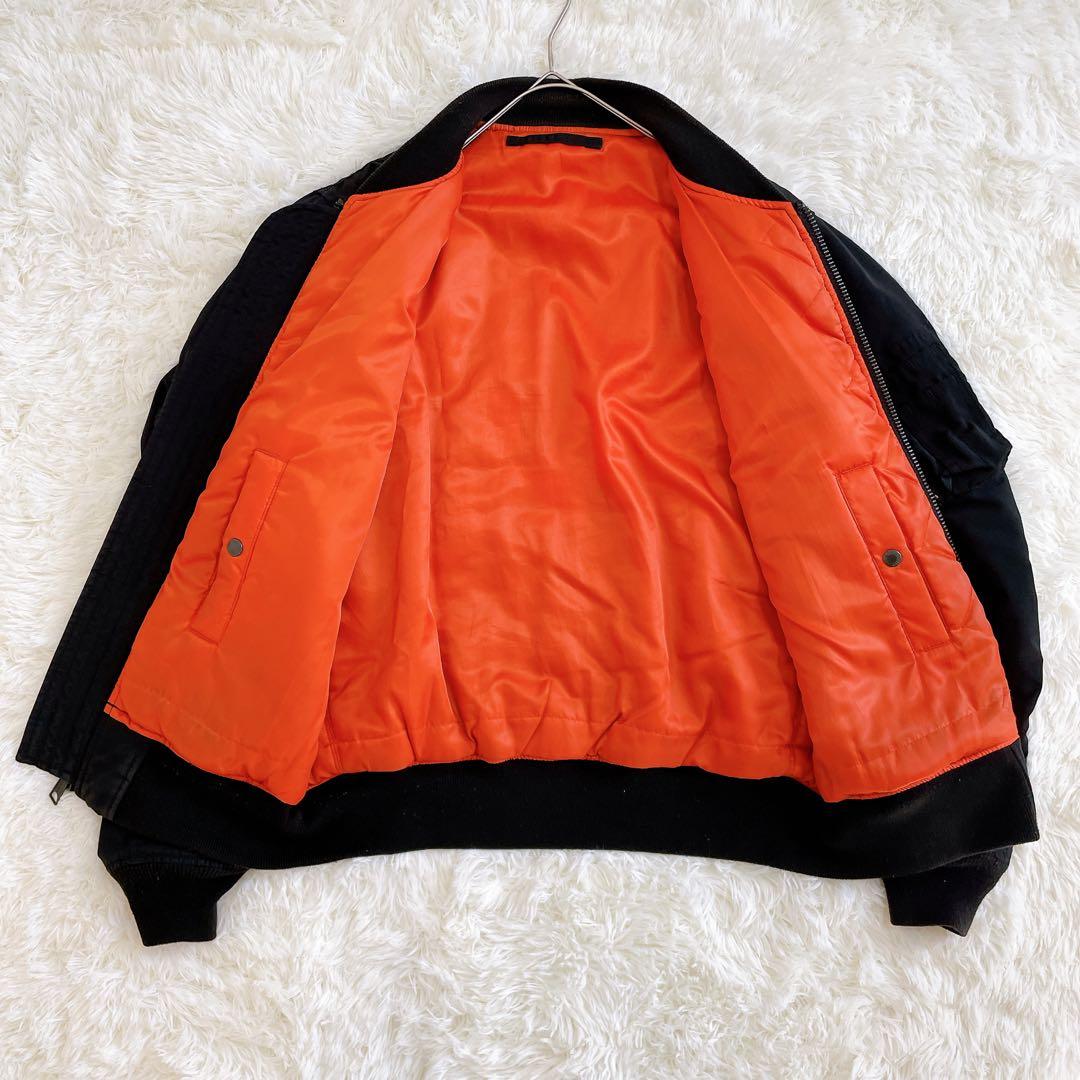 XLサイズ✨AVIREX MA-1 フライトジャケット 背面ビッグロゴ ブラック