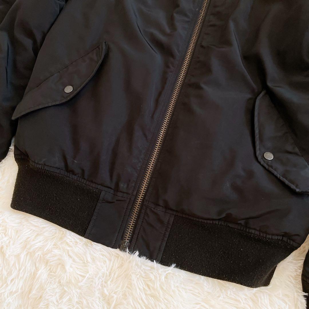 XLサイズ✨AVIREX MA-1 フライトジャケット 背面ビッグロゴ ブラック