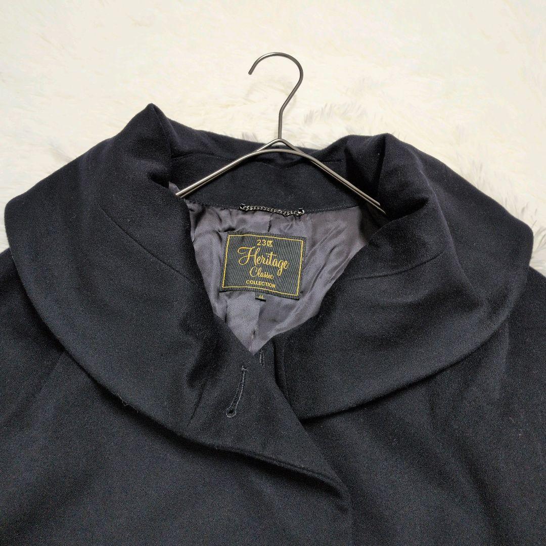 m*u様 23区 ショールカラー 大きいサイズ44 ロロピアーナ生地使用 ウール