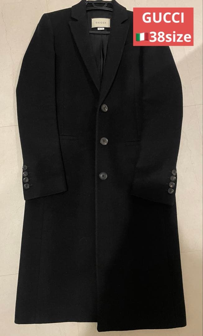 美品GUCCI ブラック チェスターコート