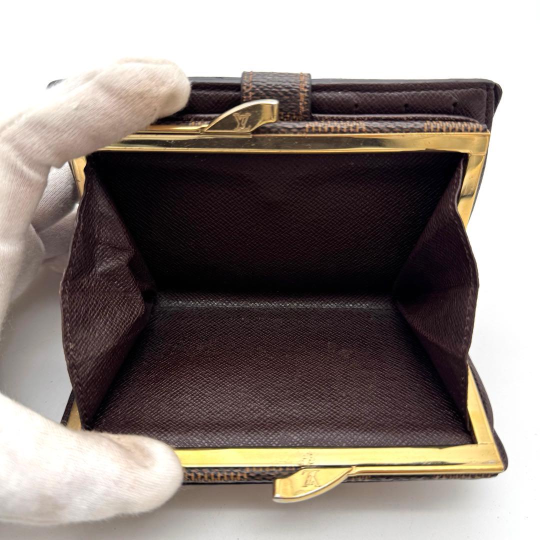 美品✨️ルイヴィトン　ダミエ・エベヌ　ヴィエノワ　二つ折り財布　財布　コンパクト