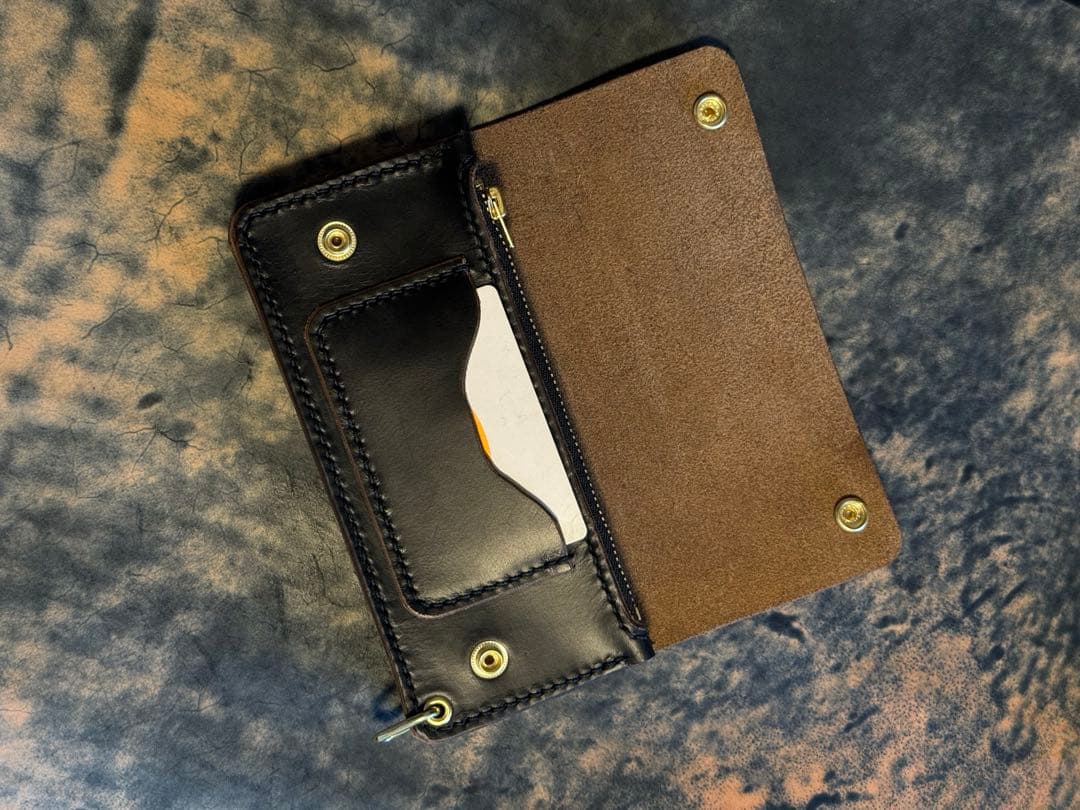 HORWEEN クロムエクセル(茶芯)トラッカーウォレット＋キーホルダー
