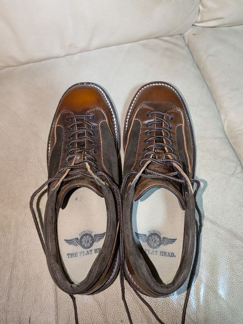 THE FLAT HEAD レザーシューズ　ブラウン　切り替えし　革靴