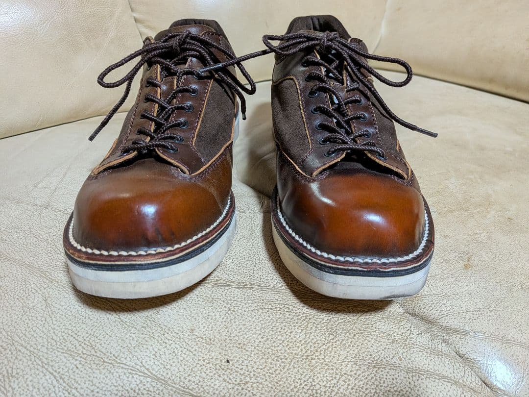 THE FLAT HEAD レザーシューズ　ブラウン　切り替えし　革靴