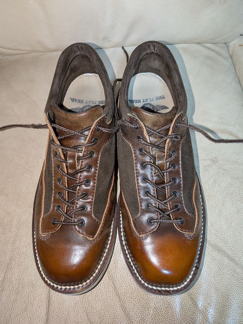 THE FLAT HEAD レザーシューズ　ブラウン　切り替えし　革靴