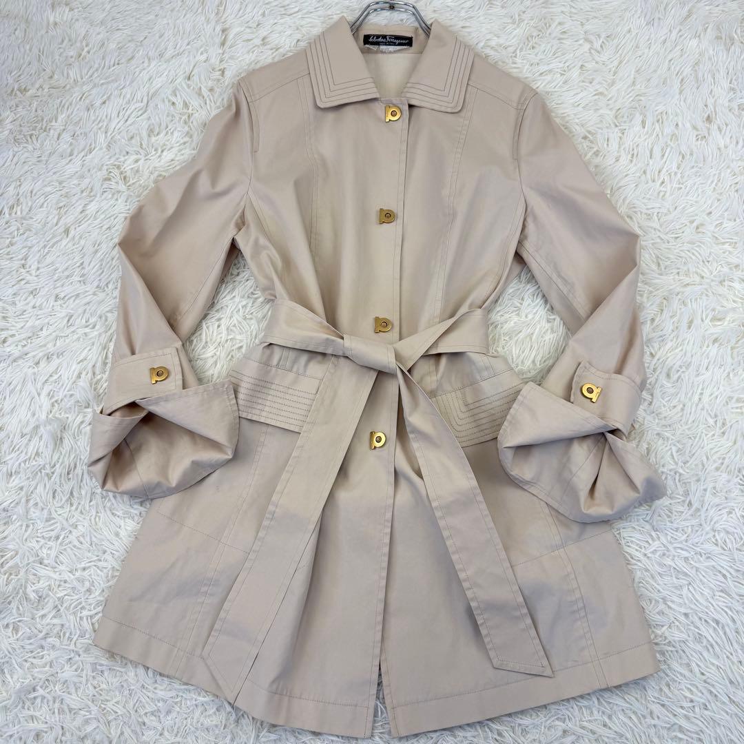 専用 サルヴァトーレフェラガモ ステンカラーコート ベルト ガンチーニ 金具