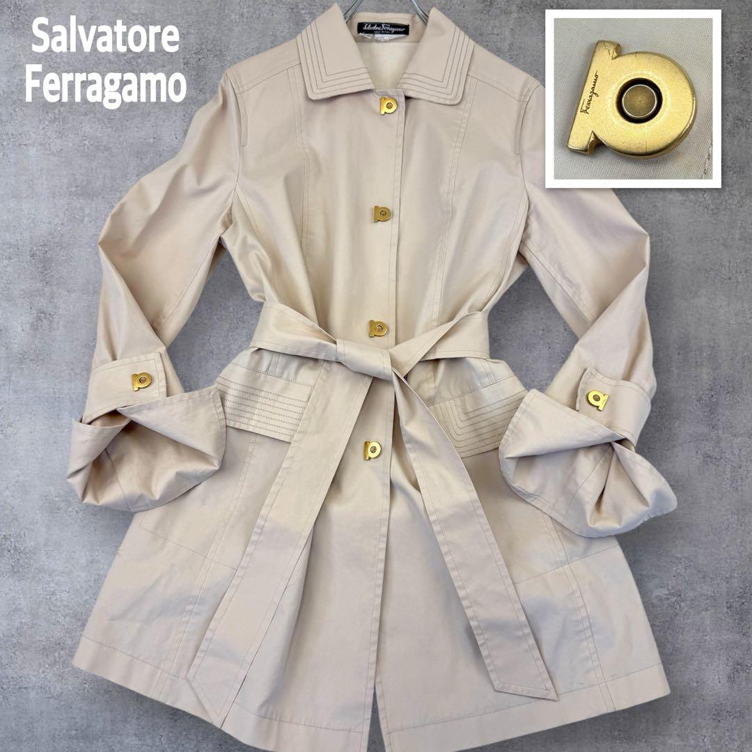 専用 サルヴァトーレフェラガモ ステンカラーコート ベルト ガンチーニ 金具