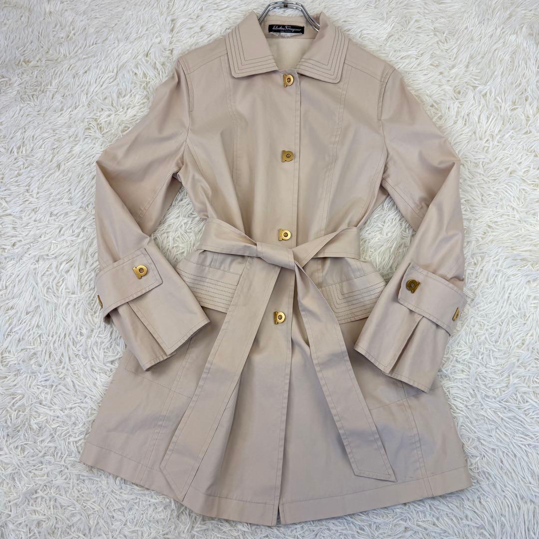 専用 サルヴァトーレフェラガモ ステンカラーコート ベルト ガンチーニ 金具