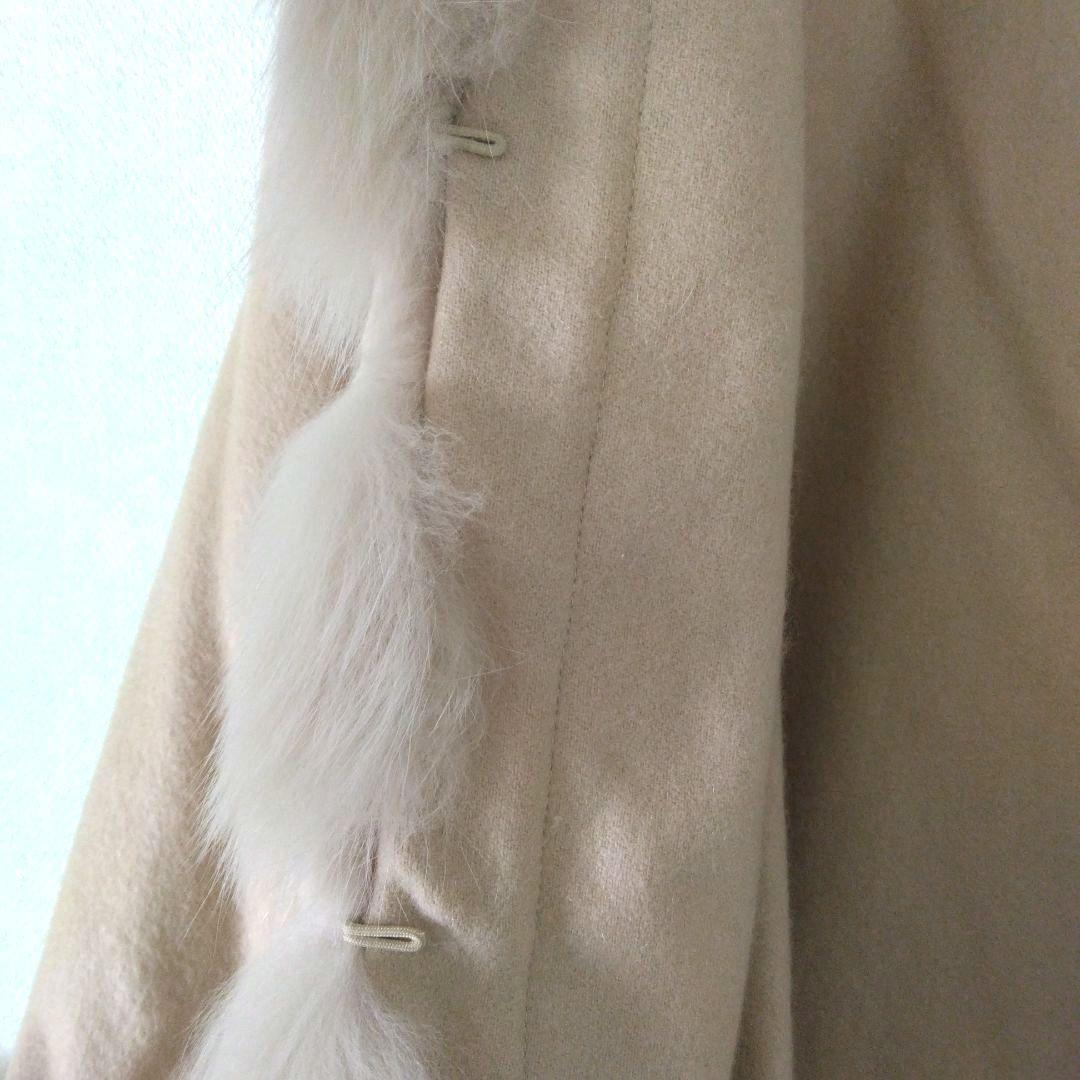 【SAGA FURS】ファー付き ケープコート✴ポンチョ✴カシミヤ100%✴毛皮
