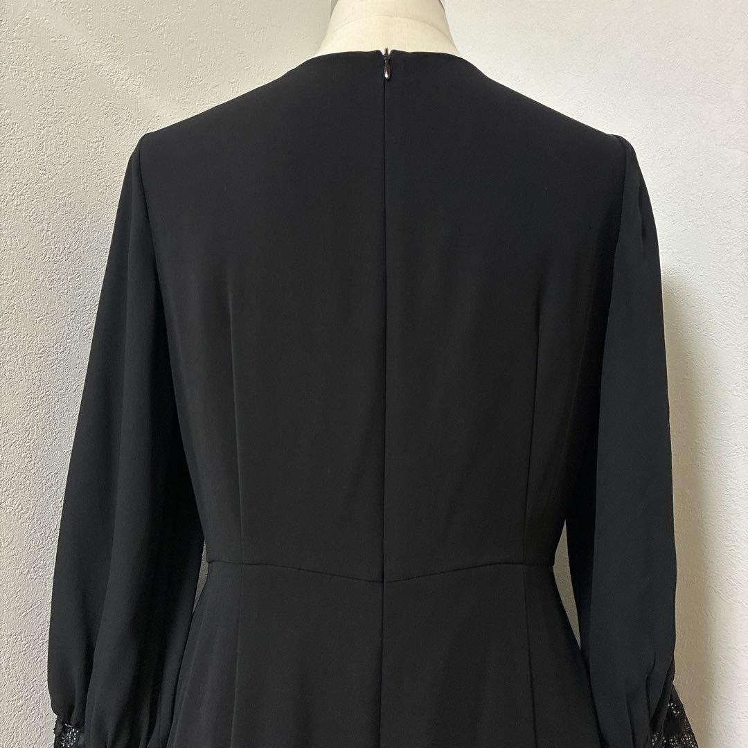 kaeneカエン　ブラック　喪服・慶弔両用　エンブロイダリースリーブ　ドレス