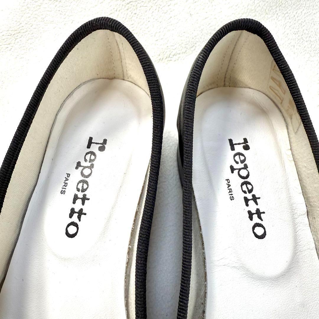 極美品✨レペット カミーユ バレエシューズ ブラック レザー リボン 37.5