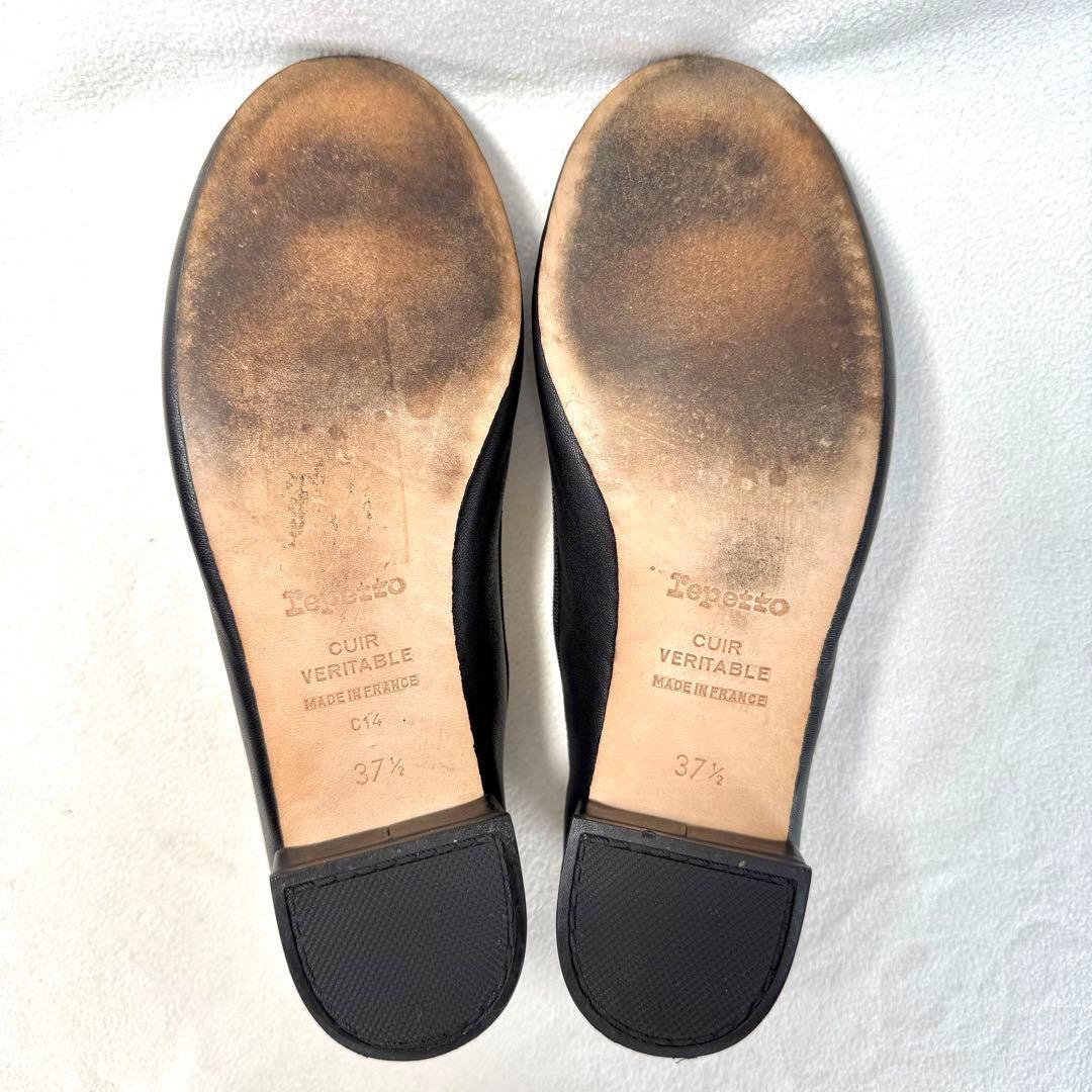 極美品✨レペット カミーユ バレエシューズ ブラック レザー リボン 37.5