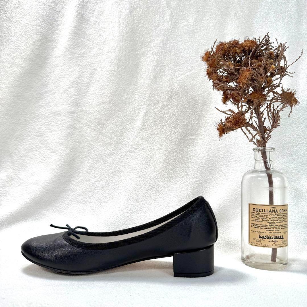 極美品✨レペット カミーユ バレエシューズ ブラック レザー リボン 37.5