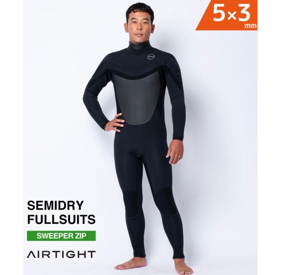 エアータイト 5X3mm メンズ サーフィン ウェットスーツ セミドライ L-R