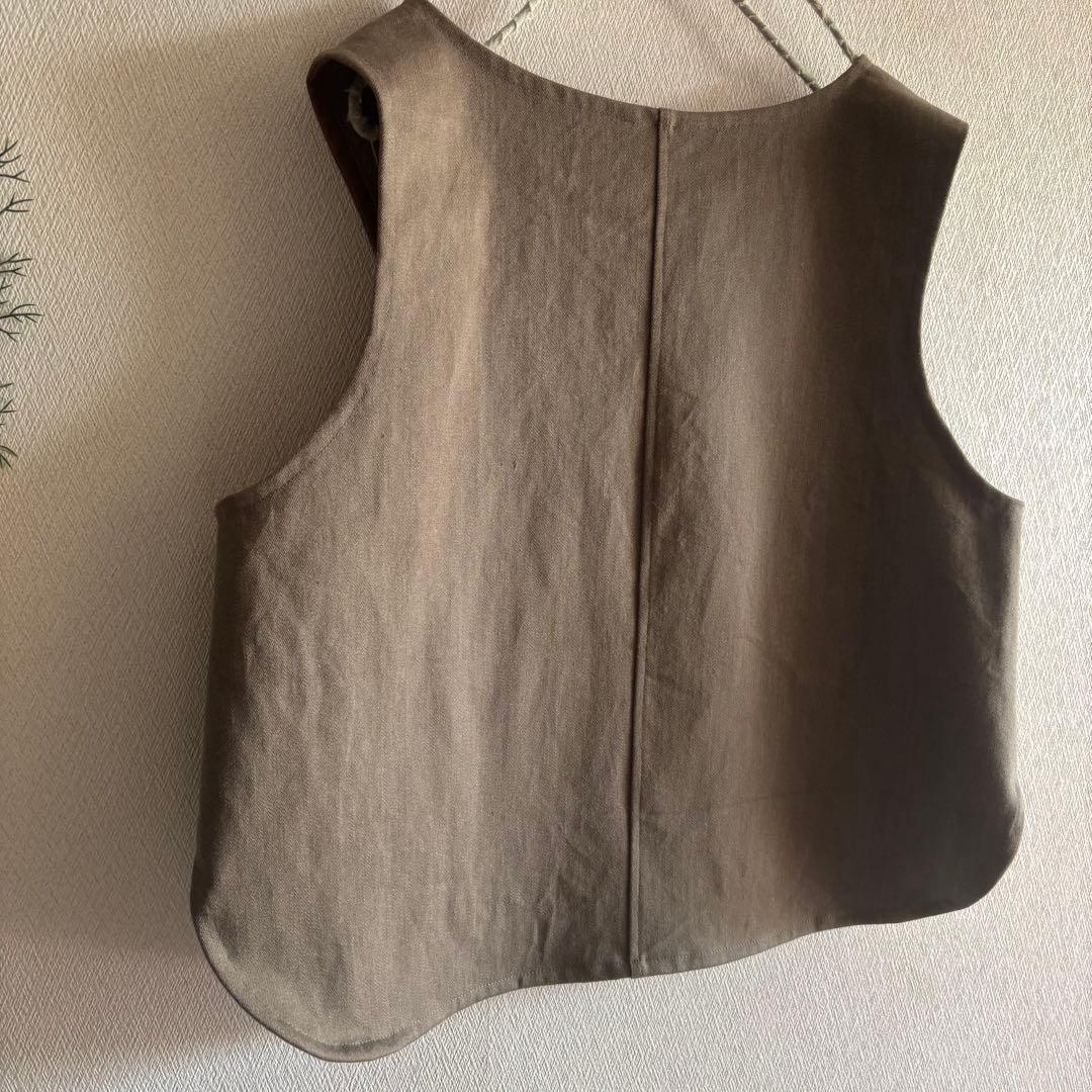 #25245 ハルソラタン　ストレッチカラーデニム　前開きベスト