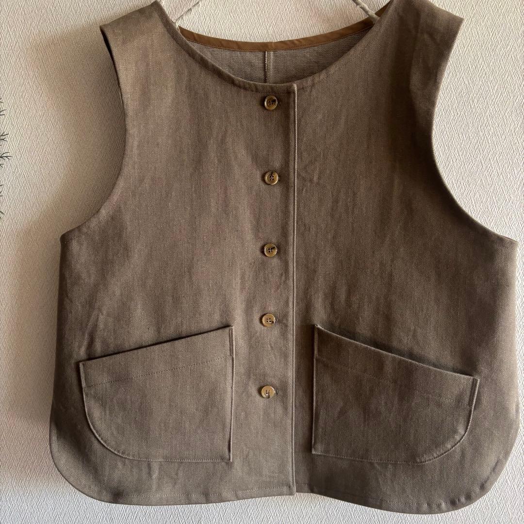 #25245 ハルソラタン　ストレッチカラーデニム　前開きベスト