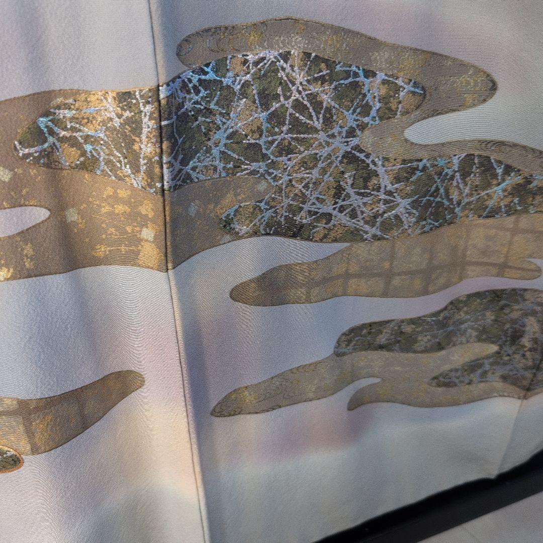 cIoudy 様[坪省平]正絹色留袖京染 本手描友禅本金使用　おしゃれガード落款