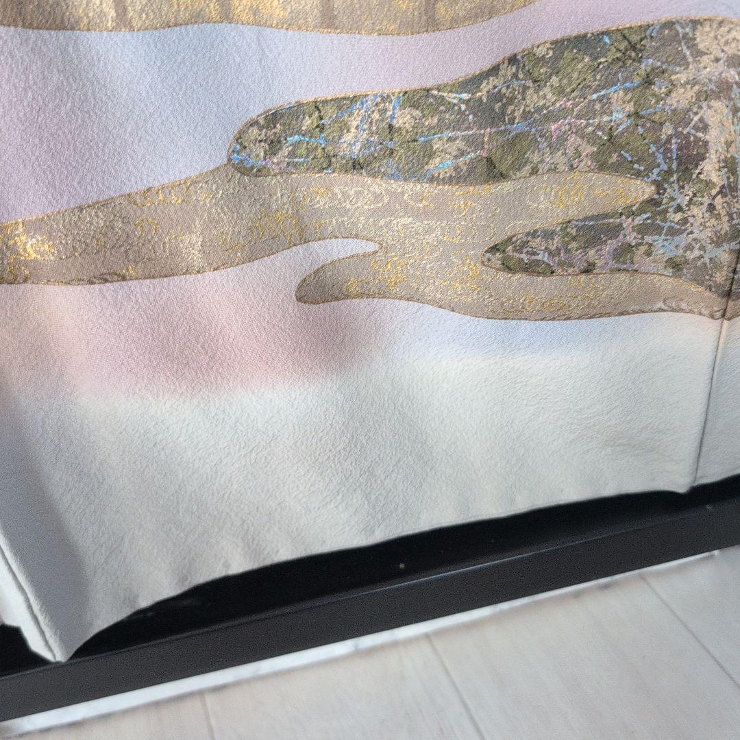 cIoudy 様[坪省平]正絹色留袖京染 本手描友禅本金使用　おしゃれガード落款