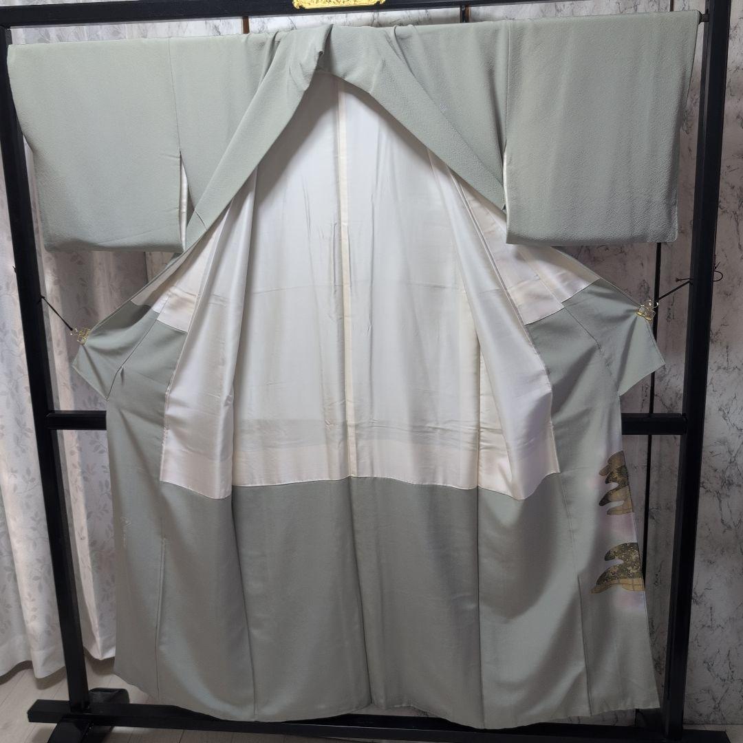 cIoudy 様[坪省平]正絹色留袖京染 本手描友禅本金使用　おしゃれガード落款