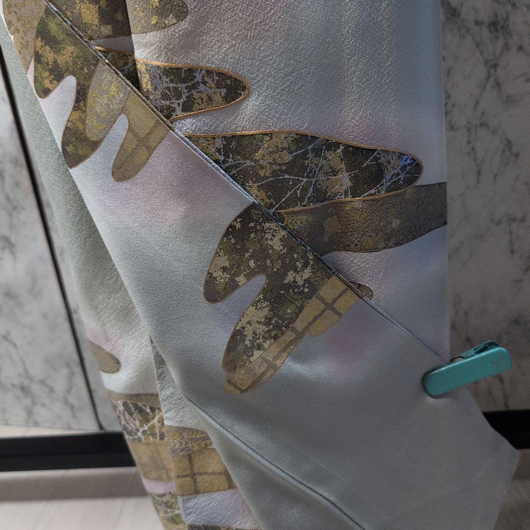 cIoudy 様[坪省平]正絹色留袖京染 本手描友禅本金使用　おしゃれガード落款