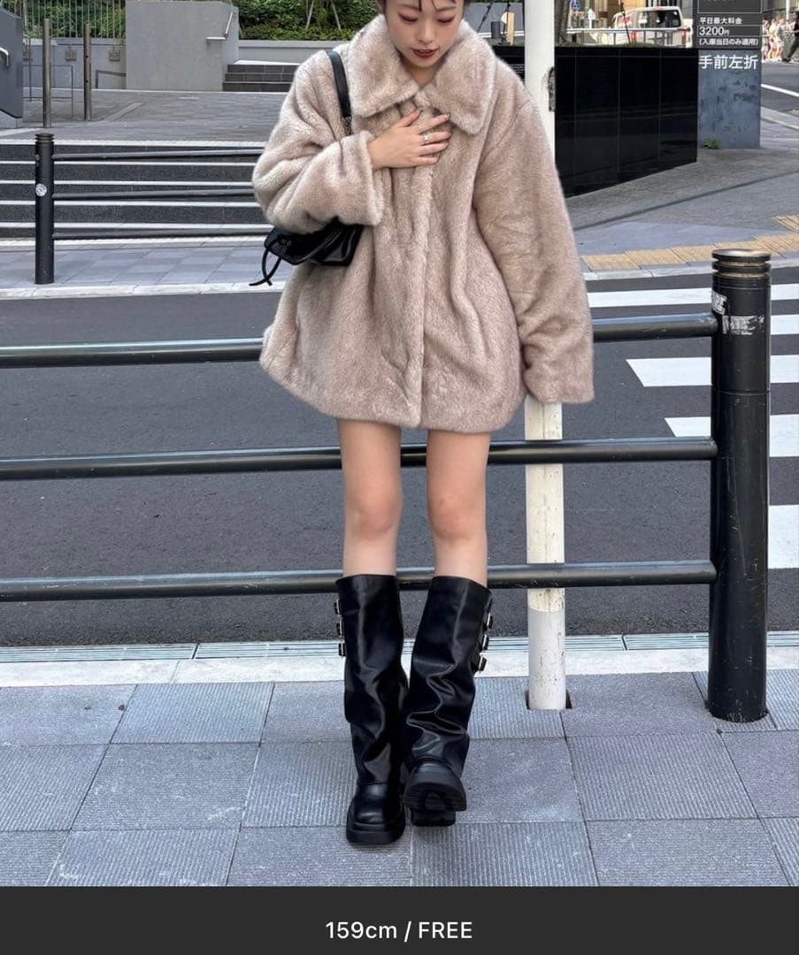 Heather MIXファーミドルジャケット　ベージュ　新品未使用　完売品