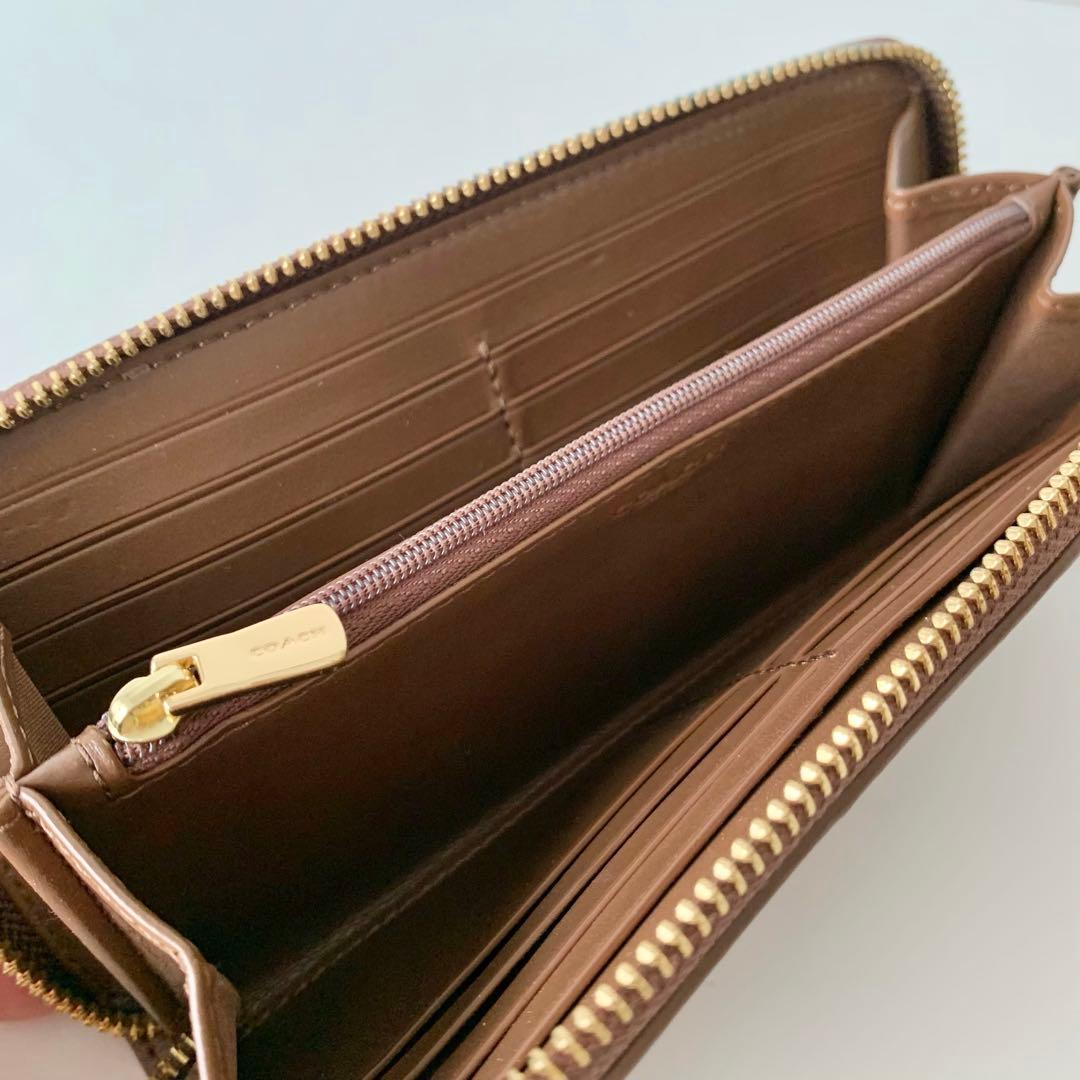【COACH】 コーチ　長財布　シグネチャー　ブラウン　ベージュ　新品