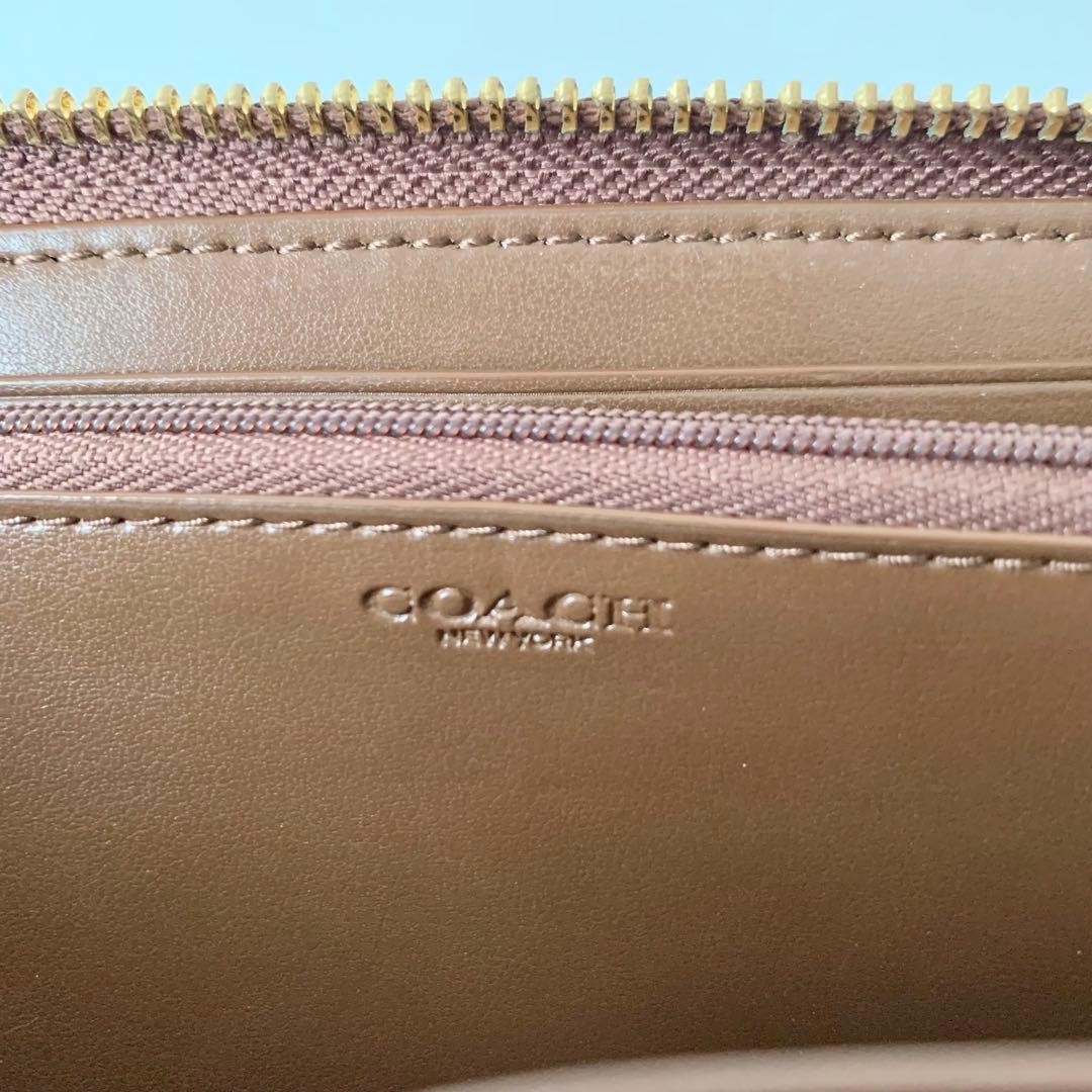 【COACH】 コーチ　長財布　シグネチャー　ブラウン　ベージュ　新品