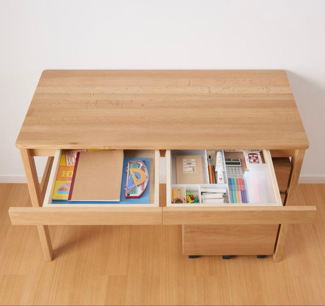 【美品】無印良品　オーク無垢材デスク　1100×550×700