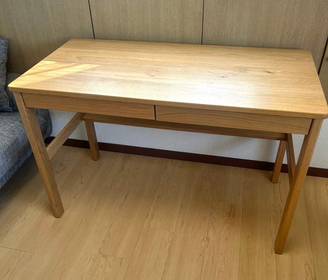 【美品】無印良品　オーク無垢材デスク　1100×550×700