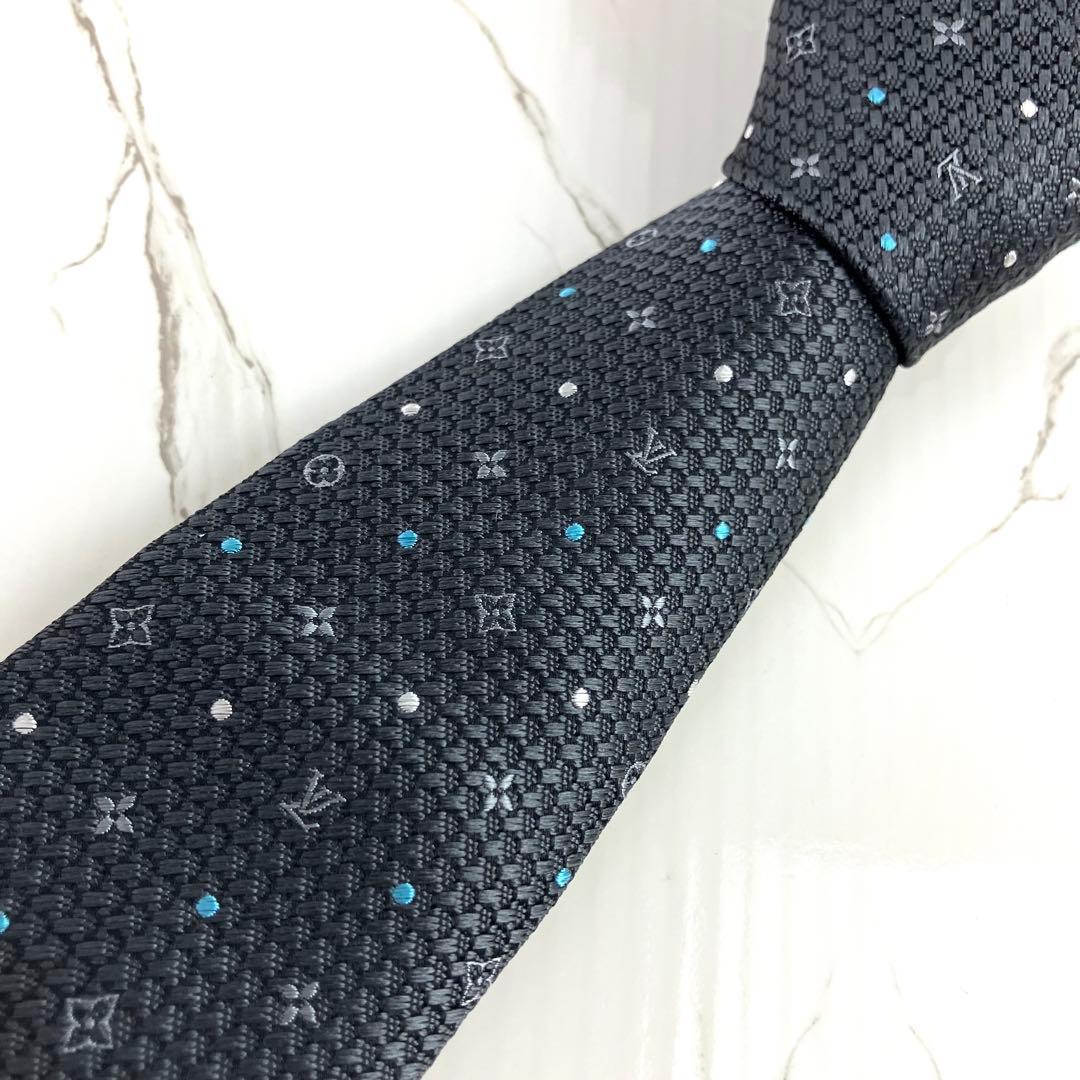 ももこ　未使用　現行　ルイヴィトン　ネクタイ　モノグラムテクスチャードドッ