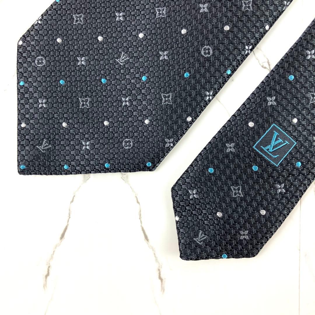 ももこ　未使用　現行　ルイヴィトン　ネクタイ　モノグラムテクスチャードドッ