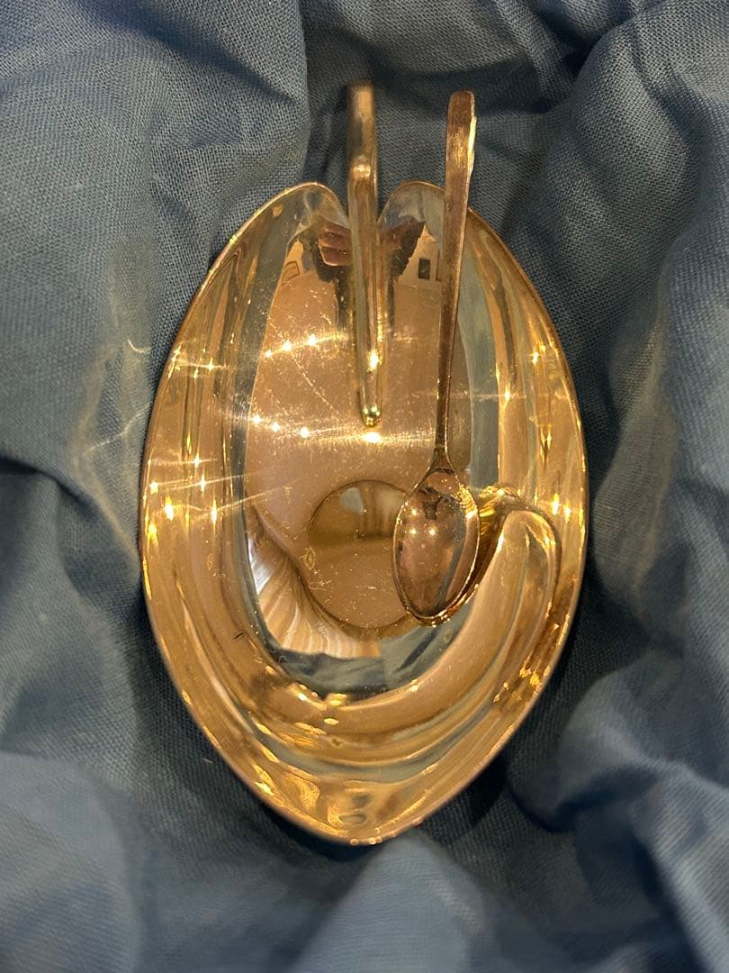 k*n様 尚美堂　銀食器　若葉　さじ付　未使用品