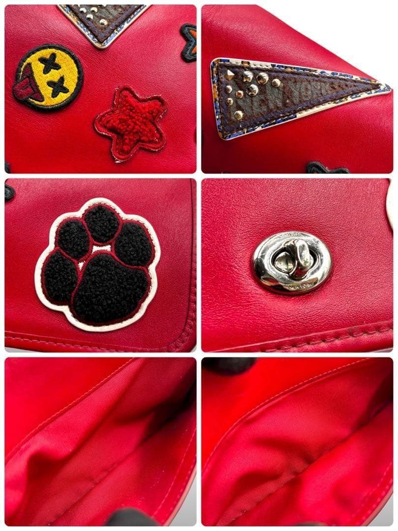 【美品】コーチ ウィズ ペニー ショルダーバッグ カメラバッグ クロスボディ 赤