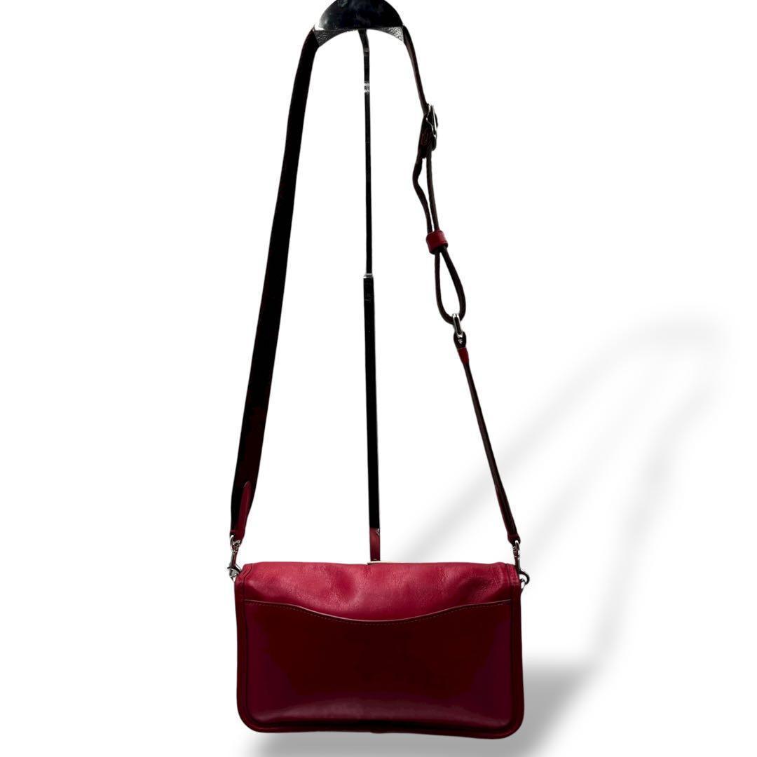 【美品】コーチ ウィズ ペニー ショルダーバッグ カメラバッグ クロスボディ 赤