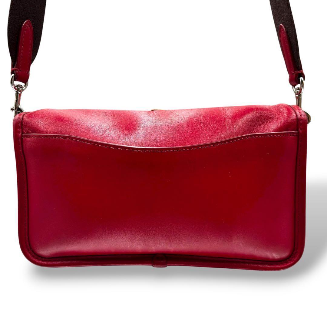 【美品】コーチ ウィズ ペニー ショルダーバッグ カメラバッグ クロスボディ 赤