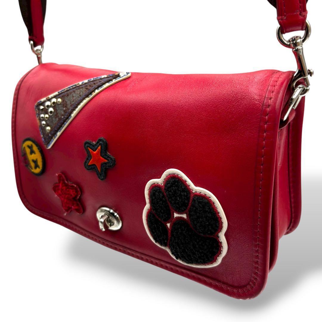 【美品】コーチ ウィズ ペニー ショルダーバッグ カメラバッグ クロスボディ 赤