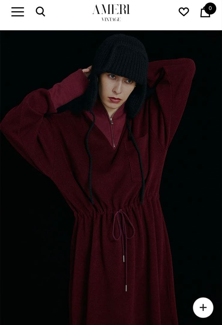 美品★ UND HALF ZIP SWEAT DRESS