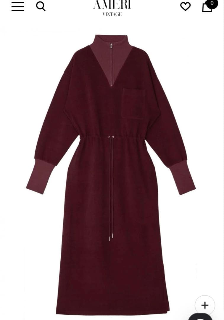 美品★ UND HALF ZIP SWEAT DRESS