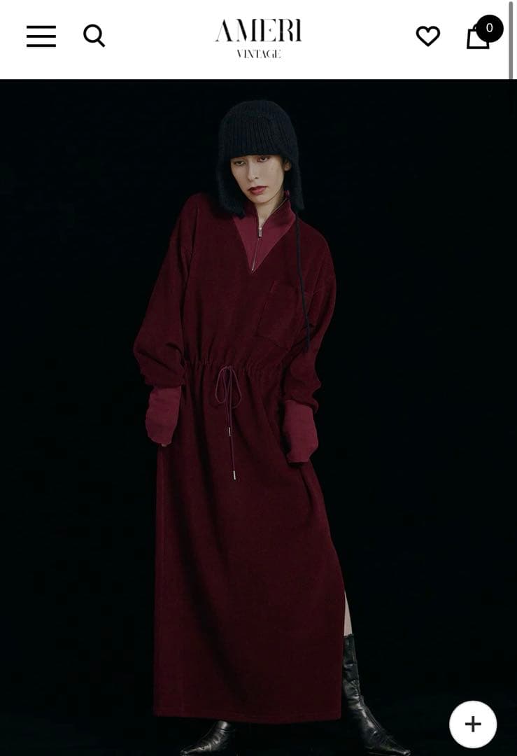 美品★ UND HALF ZIP SWEAT DRESS