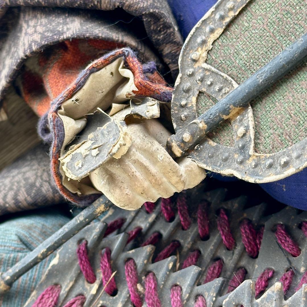 江戸〜明治時代　武者人形　鎧武者座り人形　高さ約32cm　古美術・骨董　骨董品