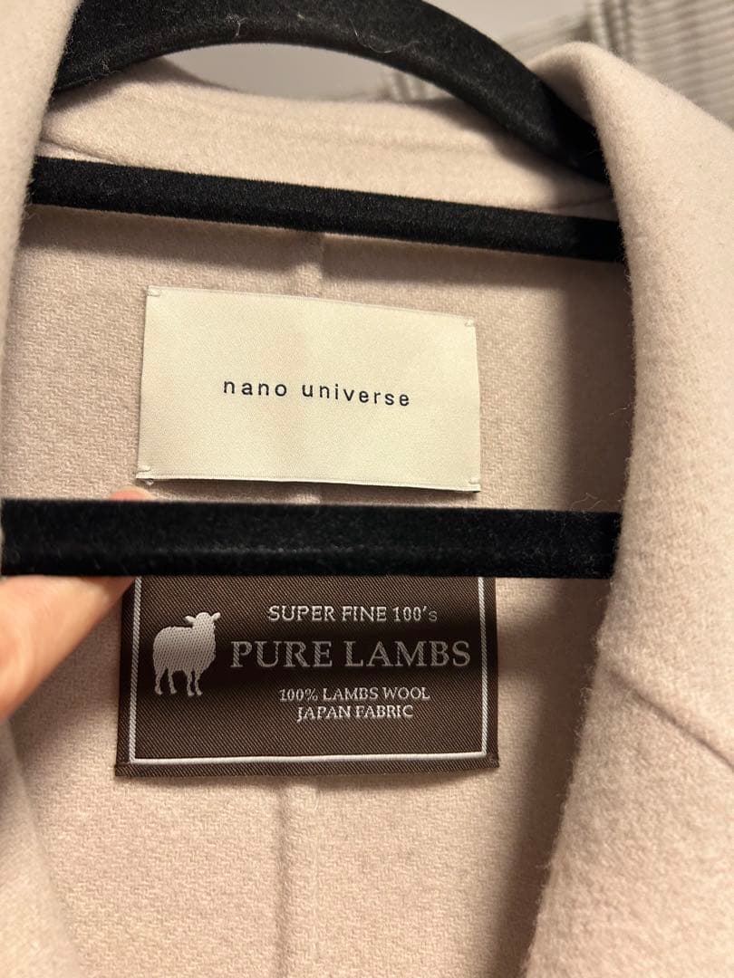 nano universe★PURE LAMBSリバーロングコートグレージュM