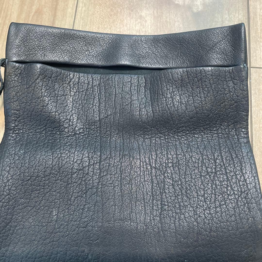 鹿革　道中財布　黒