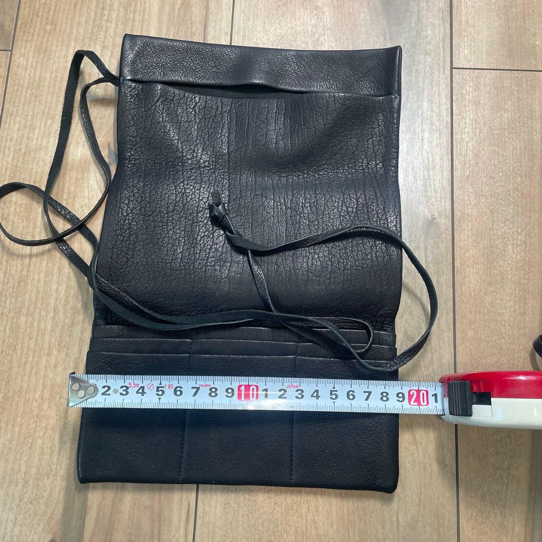 鹿革　道中財布　黒