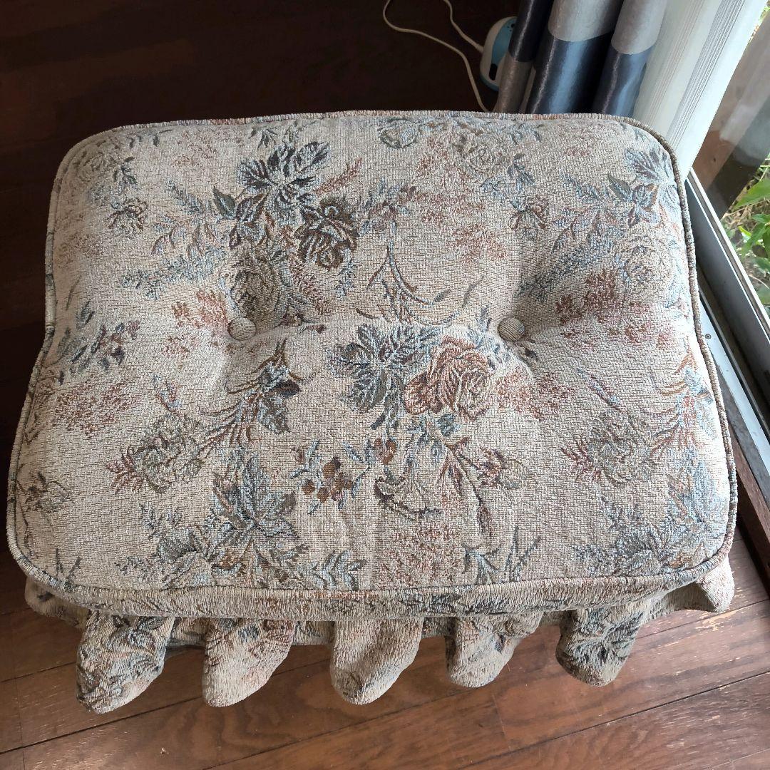 飛騨産業 花柄 スツール 無垢材